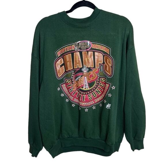 Vintage 90s Seattle SuperSonics Sonics Champs NBA Finals Sweatshirt Crewneck XL - Picture 1 of 4